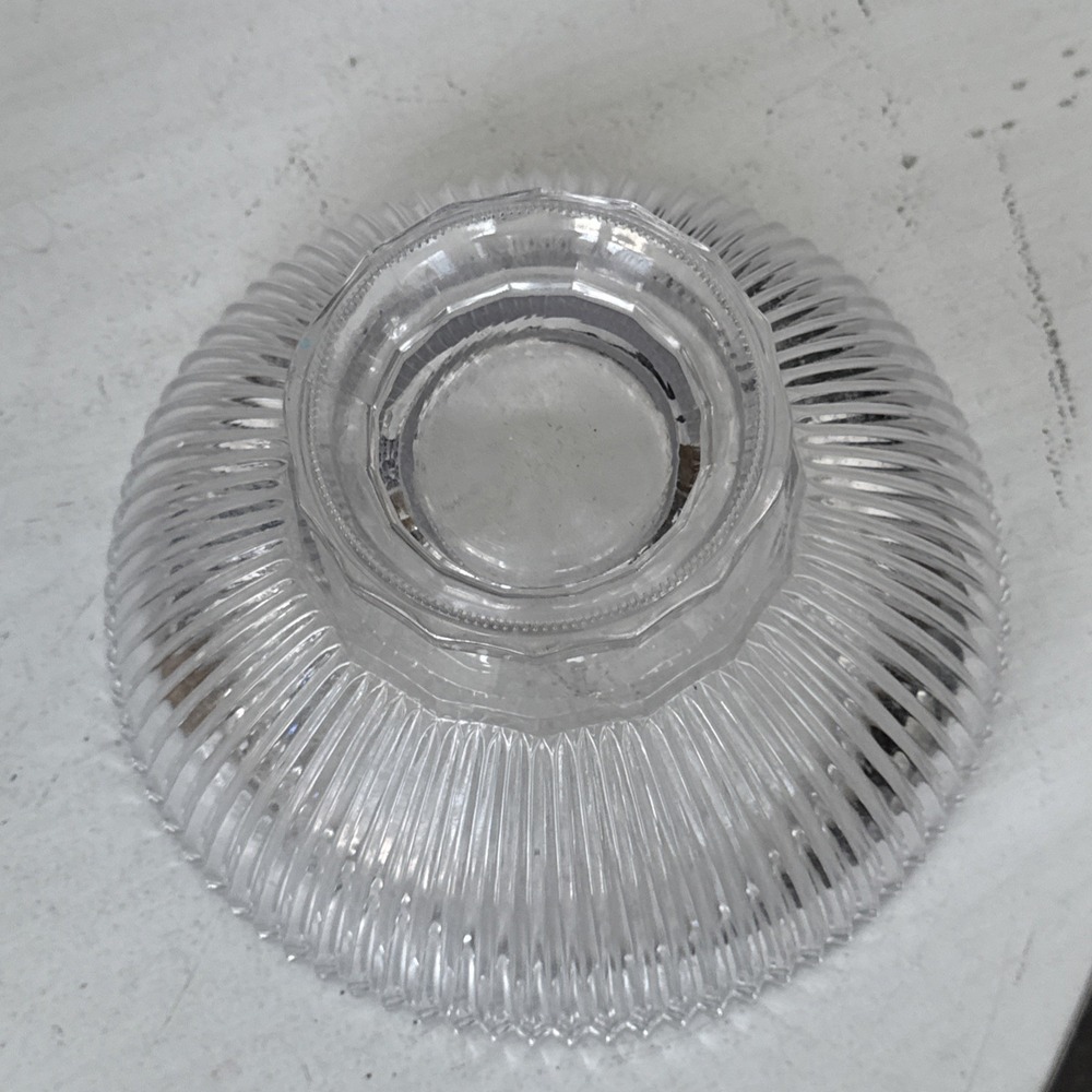 Mikasa Crystal Diamond Fire Ribbed 10" Footed Serving Bowl Vintage 1980's Japan - Picture 7 of 7